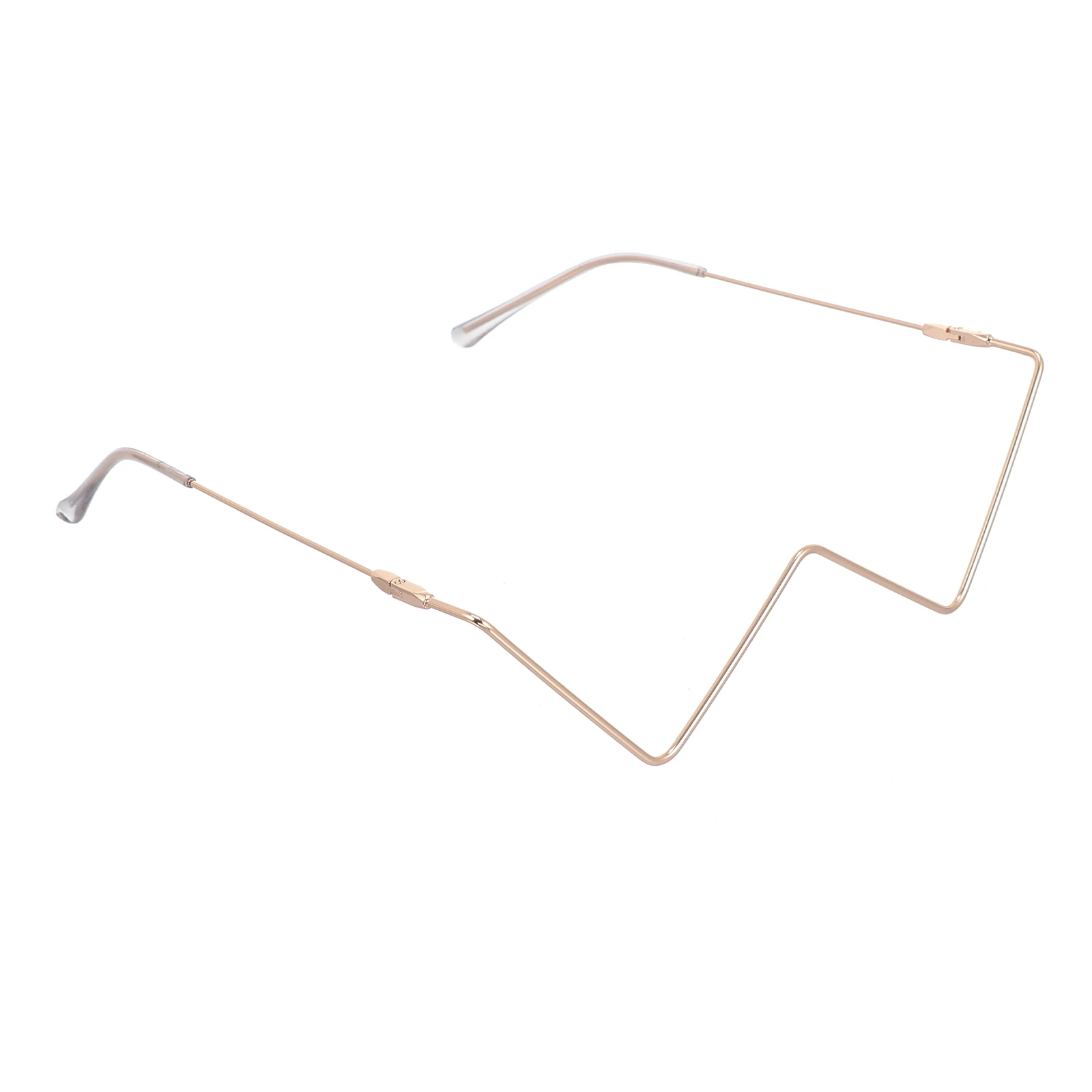 

Metal Decorative Glasses Frame Lightweight Durable Lensless Wave Prop Stylish Fashionable Semi Rimless Sunglasses Perfect Party