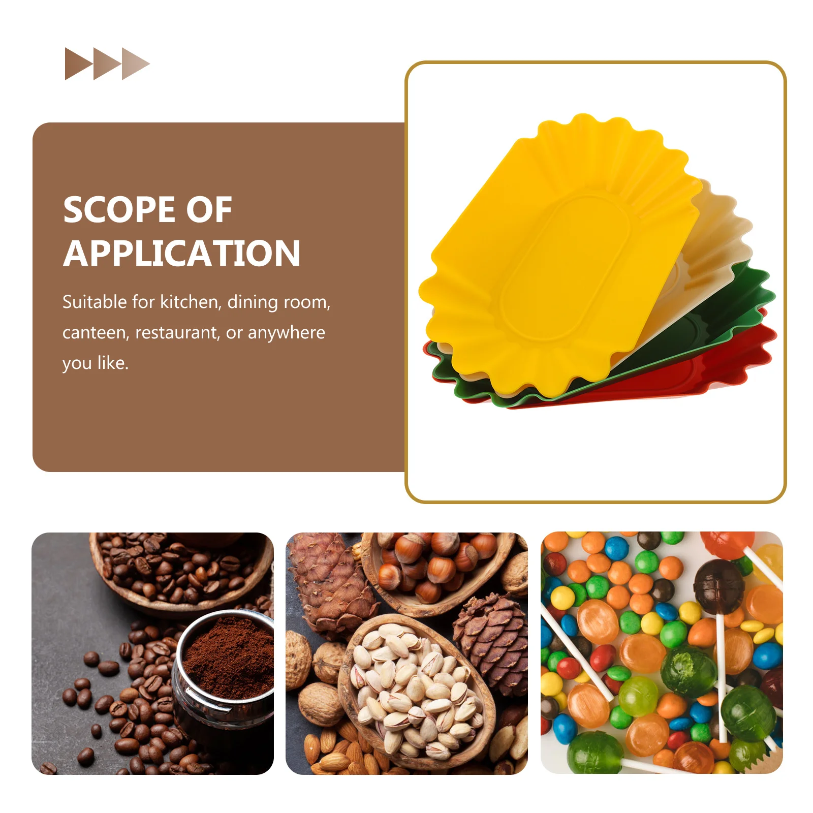 

4pcs Coffee Bean Display Tray Thick Bottom For Kitchen Restaurant Home Snack Serving Baking Measuring Plate Storage Dish Beans