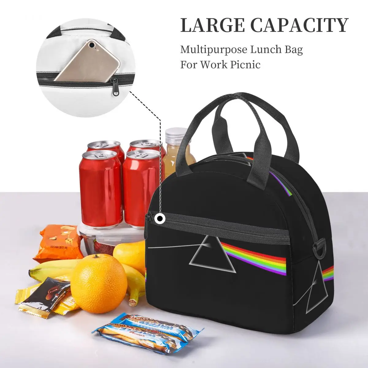 Singer Love Pink Band Floyd Insulated Lunch Bag for School Bento Storage Food Boxes Portable Cooler Thermal Lunch Box Tote