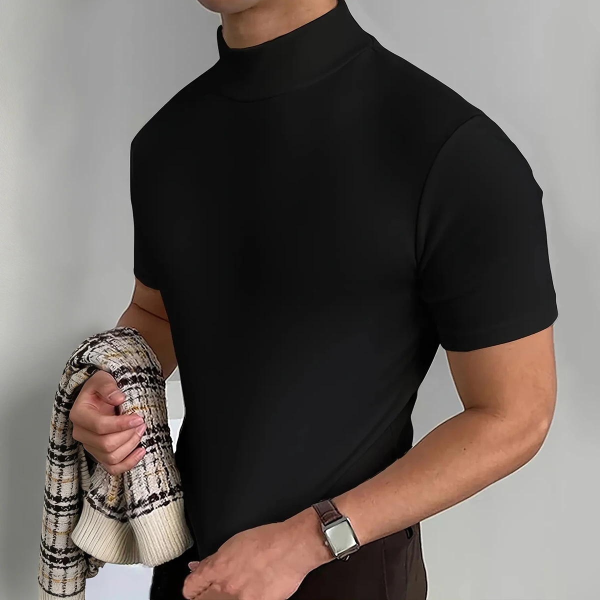 2026 Men's Fashion Striped Short Sleeve T-Shirt Versatile Trendy Top Men's Clothing New Arrival