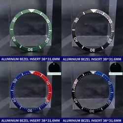 Flat 38mm*31.5mm Aluminium Bezel and Diving watch Insert Watch Replace Watch Face Watch Bezel Inserts