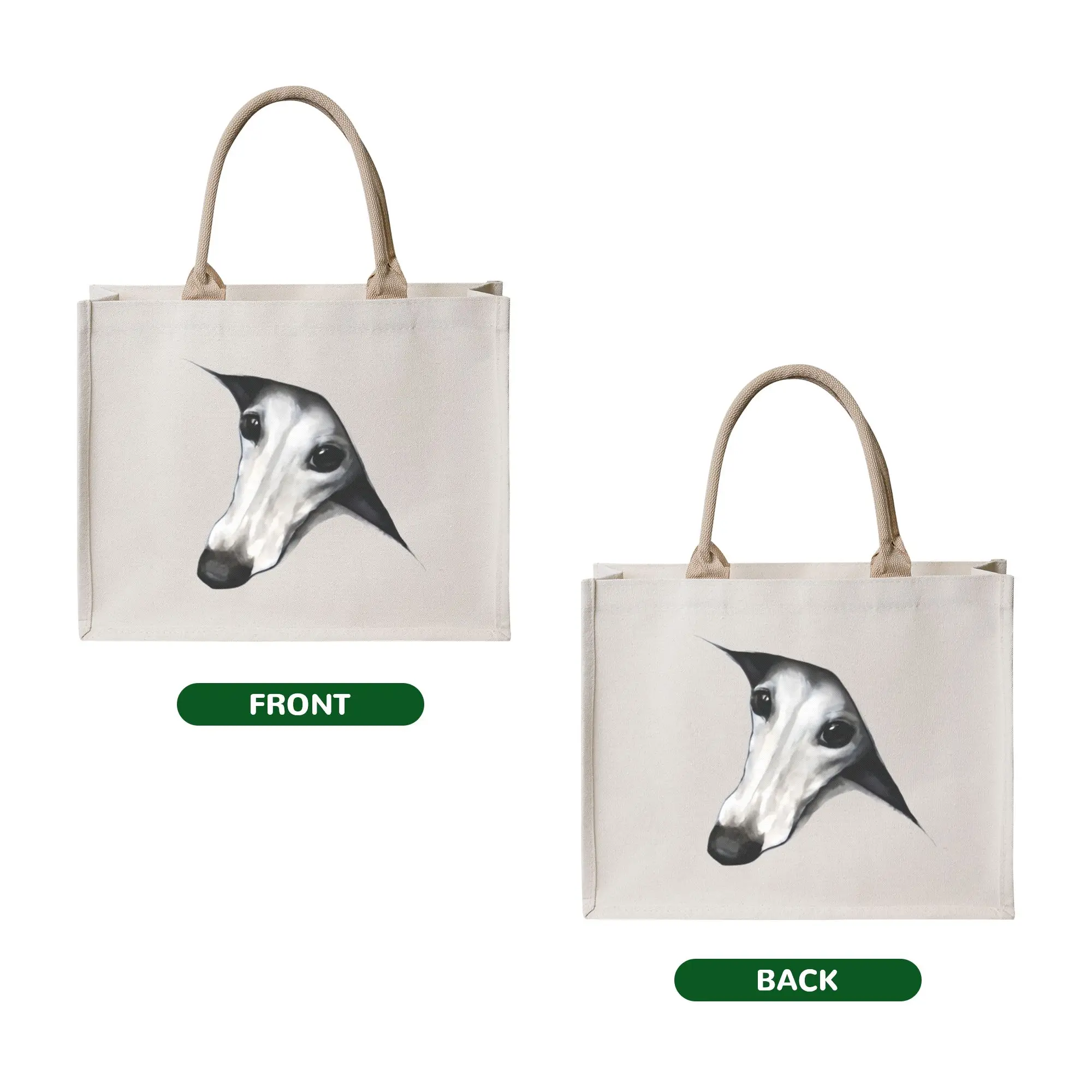 Greyhound Daffodil Hound Dog  Grocery Shopping Tote Bags Women Custom Whippet  Shopper Shoulder Bags Large Capacity Handbag