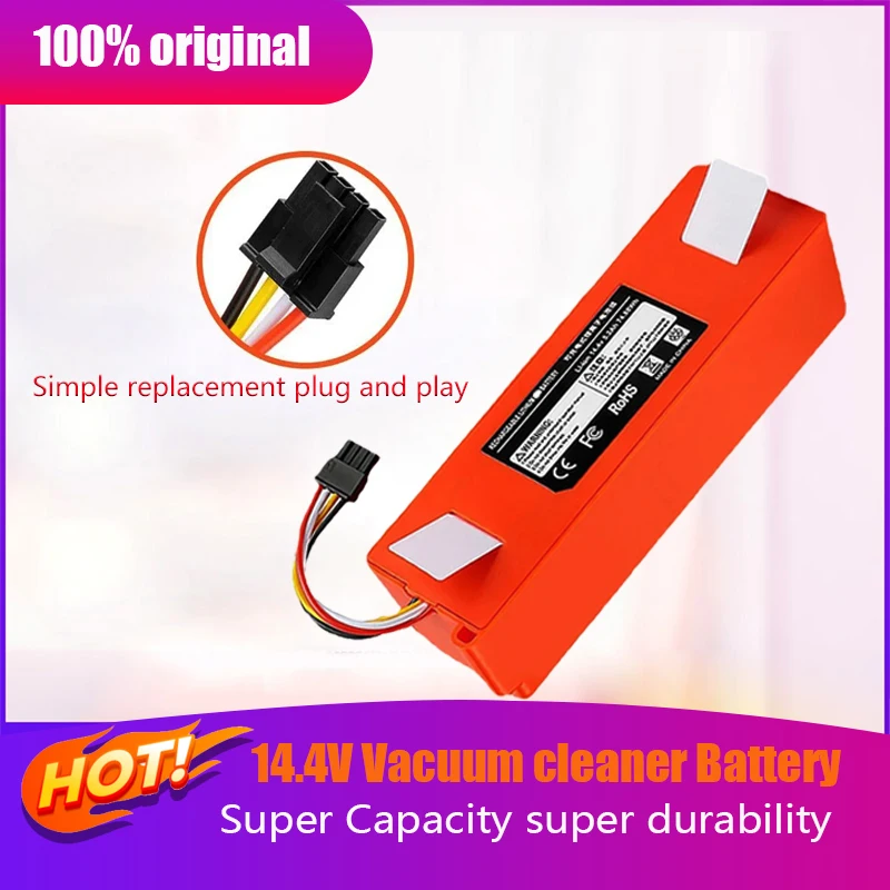 

Для XIAOMI Roborock S50 S51 S55 T60 робот-пылесос для подметания и мытья полов12800 мАч аккумулятор очень большой емкости BRR-2P4S-5200D