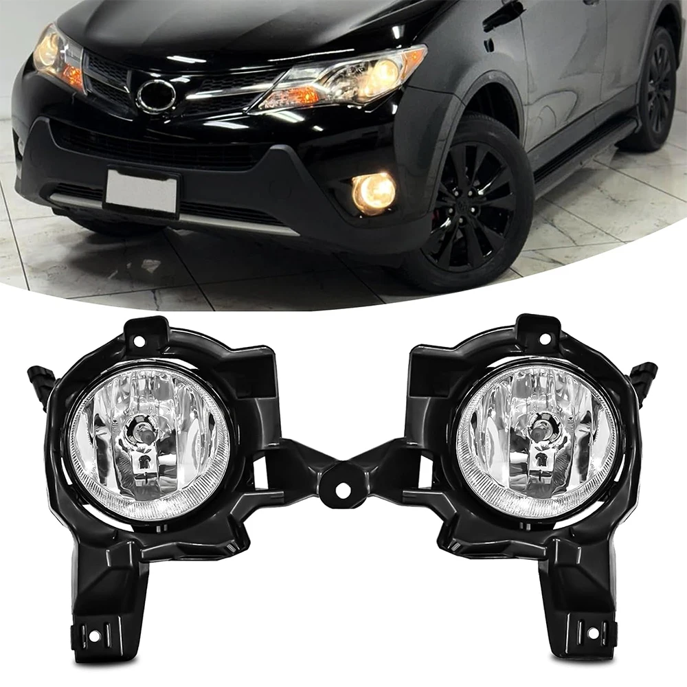 

Halogen Fog Lights For 2013 2014 2015 Toyota RAV4 Front Bumper Fog Lamps Replacement with Wiring Harness Easy to Install