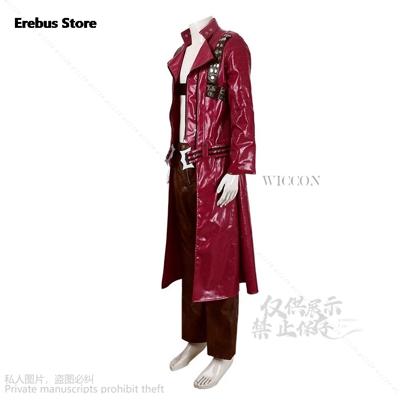 Anime Game Dante Cosplay Costume Men's DMC Costume Devil Adult Halloween Cosplay May Costume Sexy Jacket Cry Silver Wigs