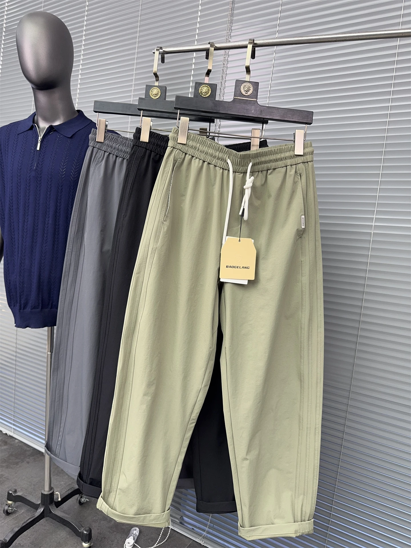 

Мужские летние повседневные брюки Cool Sensation, дышащие, свободные, с прямым лезвием, нож Faion Urban Sle, эластичный пояс