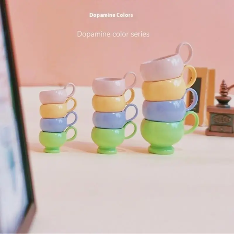1Pcs Miniature Coffee Cup Ornament Toy Model Dollhouse Mini Mug Cup Teacup Furniture Model DIY Accessories