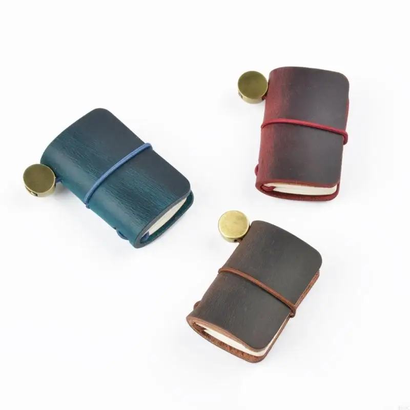 W89C دفتر جلدي صغير 1.25x1.88inch مجلة الجيب Notepads ملاحظات قابلة لإعادة الملء