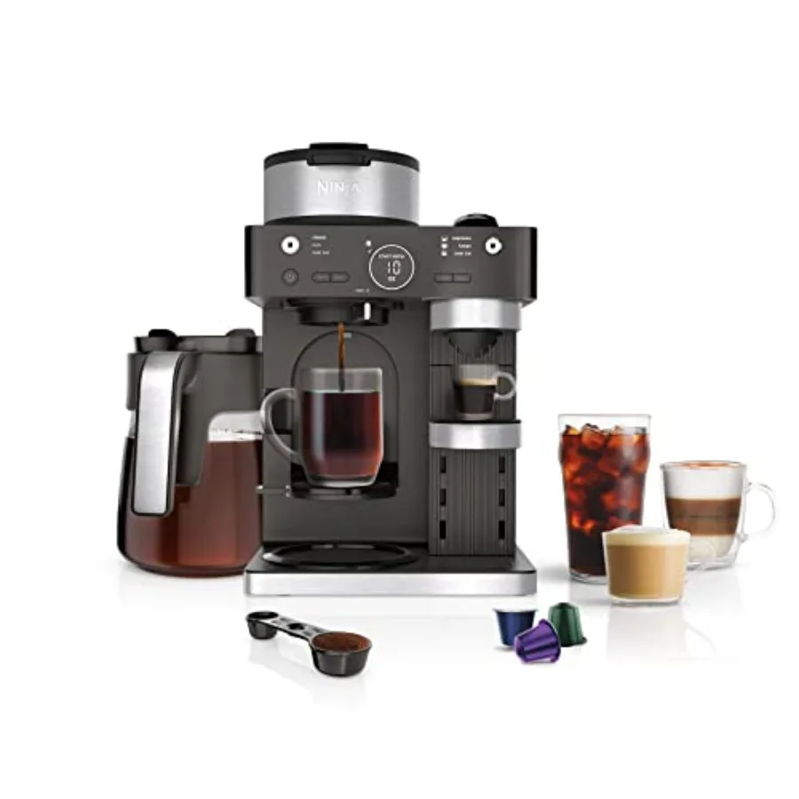 

Espresso Coffee Maker with 3 Brew Styles Single-Serve Coffee Capsule Compatible Built-in Frother Black for Espresso Cappuccino