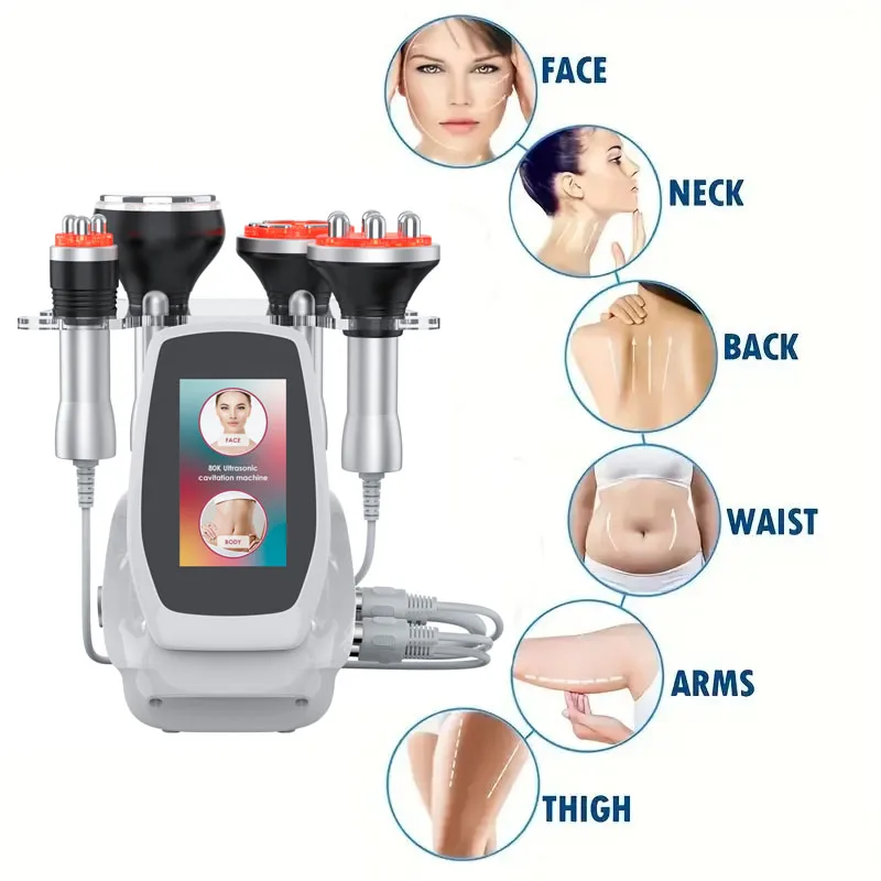 80K 4 In1 Cavitation Body Slimming Machine Facial Massager Skin Tighten Face Lifting Vacuum Suction Beauty Device Wrinkle Rem