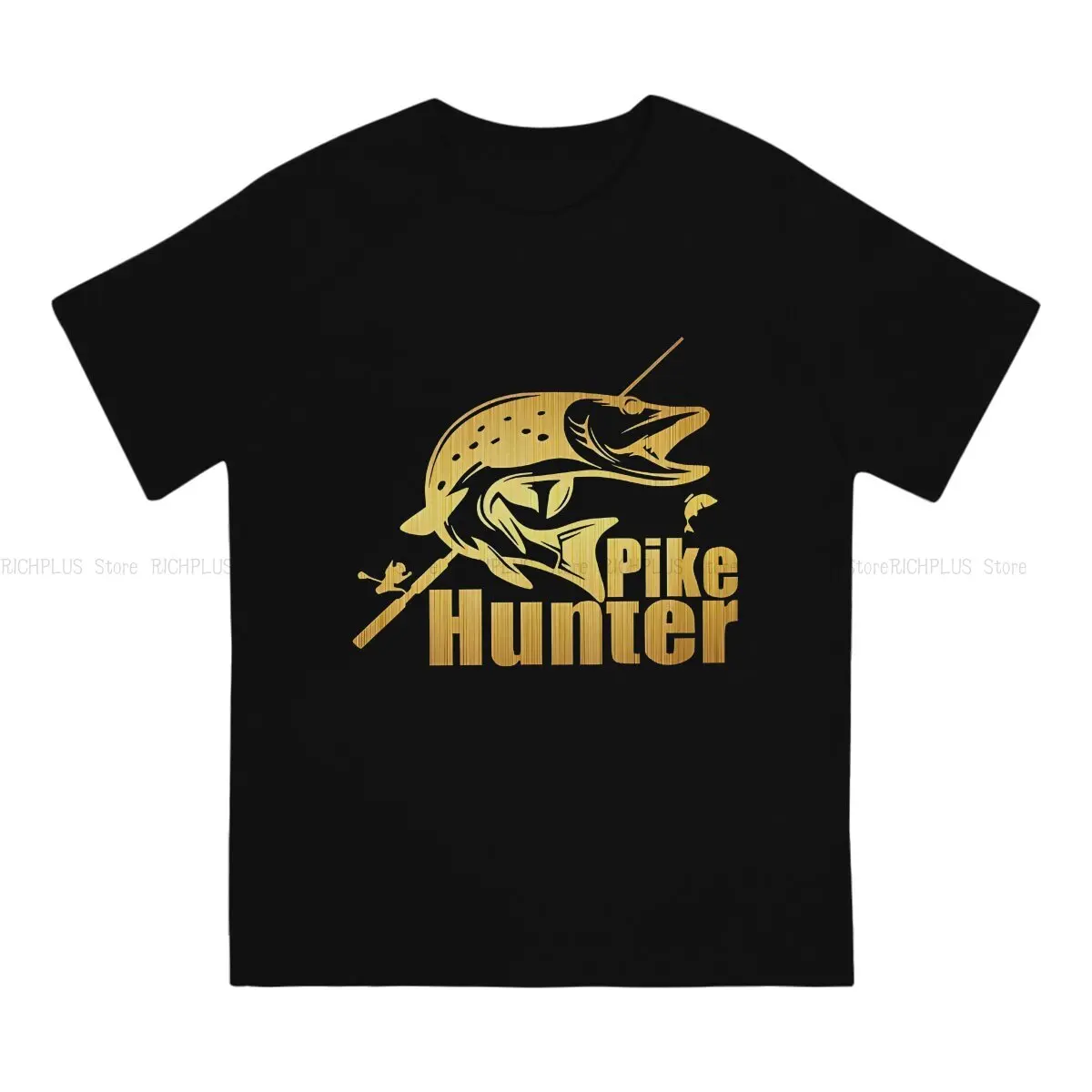 Pike Hunter Kaos Oblong pria gigit pancing atasan oblong poliester oblong hadiah ulang tahun lucu