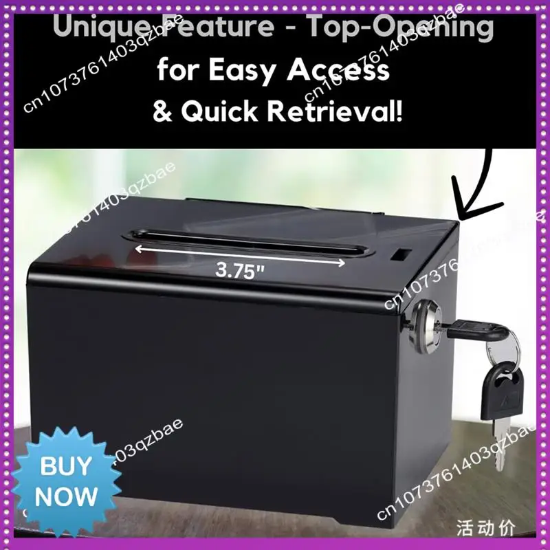 Caixa de doação de ltem quente com fechadura-caixa de sugestão de acrílico com slot, caixa de bloqueio de cédula com suporte de sinal para rifa, votação