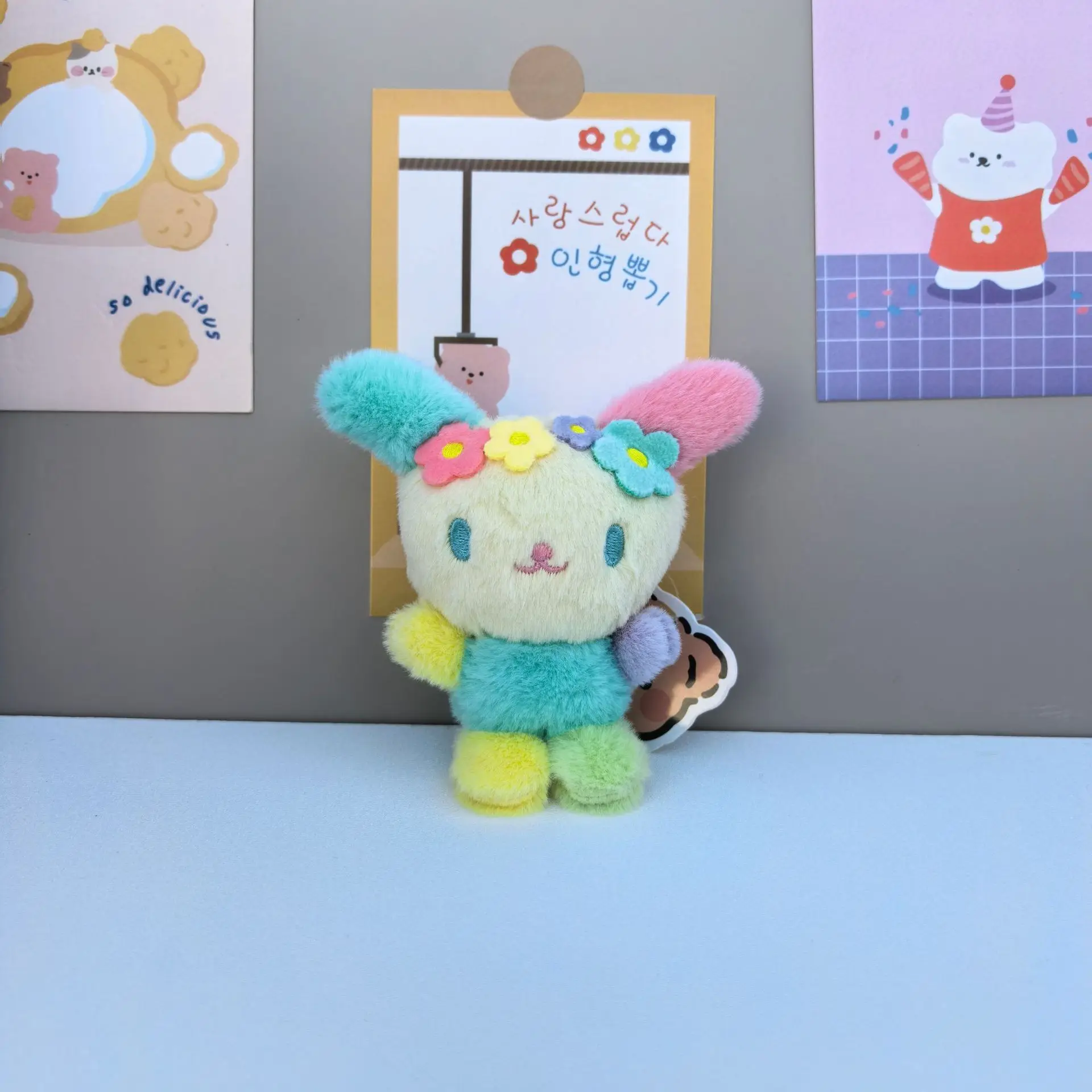 Cute Cinnamoroll Flower Plush Card Holder ID Badge Reel Kawaii Sweet Girl Fashion Accessory Ornament Gift Soft Doll Toy - view 4
