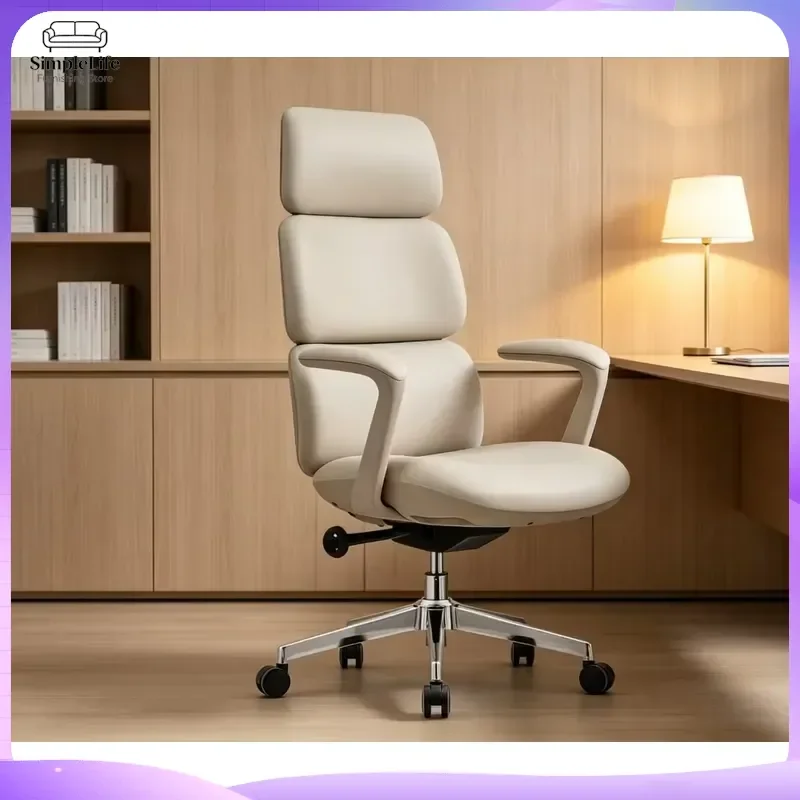 Ergonomic Office Chair High Back PU Leather Executive Computer Desk Chair 360 Swivel Adjustable Headrest Lumbar Support Home