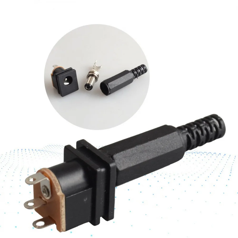 

5.5x2.1mm ​DC Power Socket DC Power Plug Male Female Jack Socket Nut Panel Mount DC Power Adapter Connector 10PCS