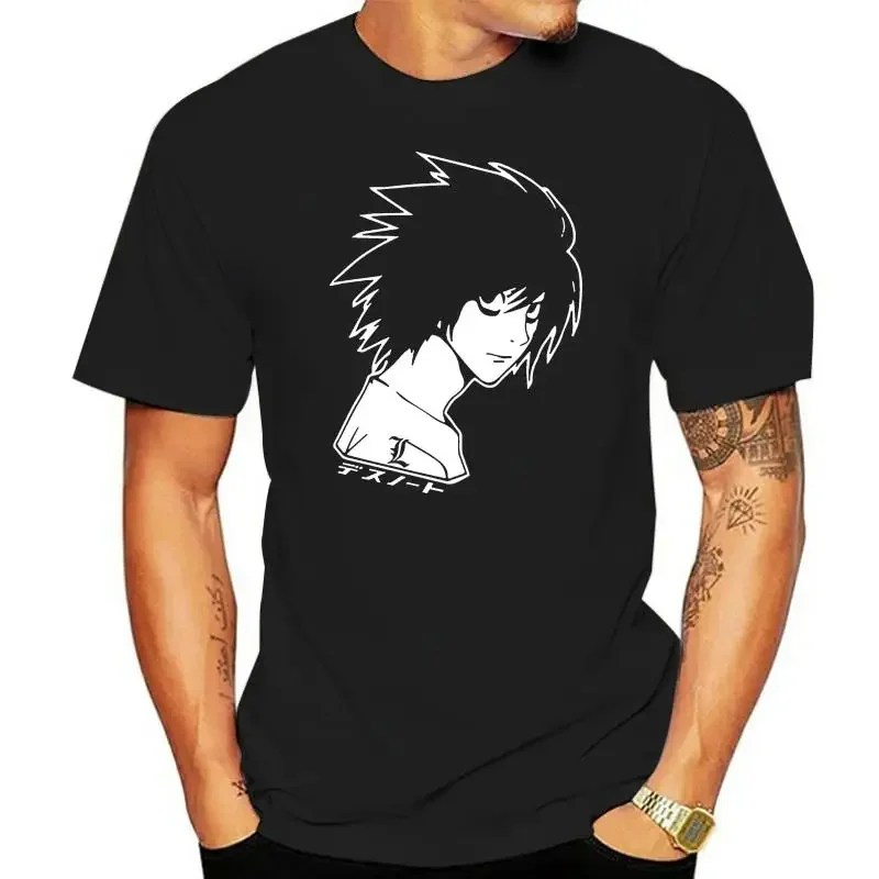 LEDeath Note L T-Shirt, Kira Yagami Ryuk Japanese Kanji, Lawliet Anime Men Black T Full-Figured Tee Shirtgraphic t shirts