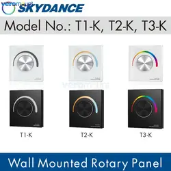 Skydance T1-K T2-K T3-K Rotary Panel Wall Mount LED Dimmer Controller DC12-48V for Single Color Dual Color RGB RGBW Strip Light