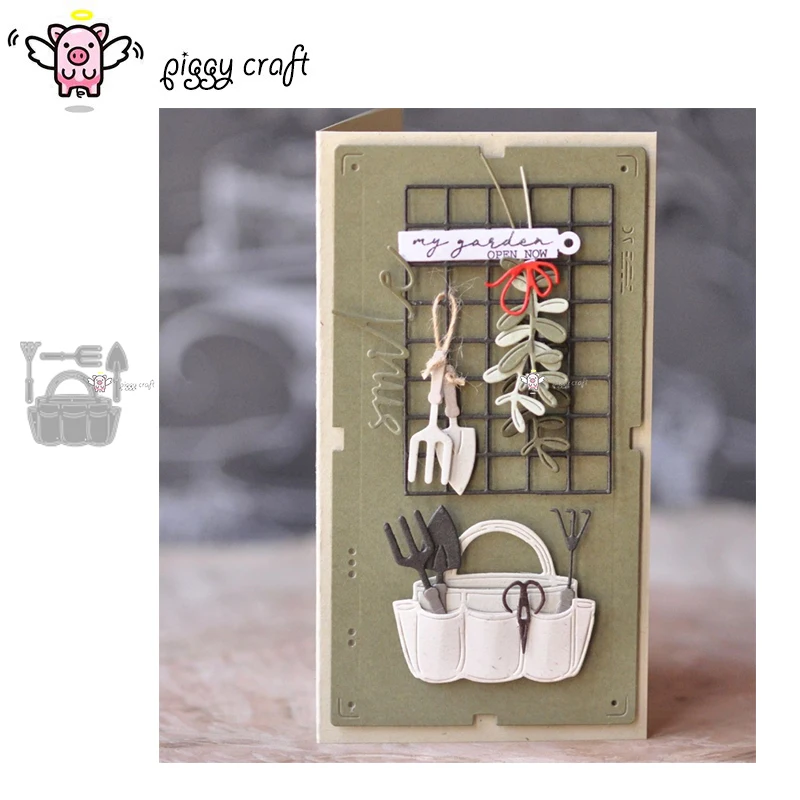 Piggy artesanato corte de metal dados corte morrer molde jardinage ferramentas de jardim scrapbook papel artesanato faca molde lâmina perfurador estênceis morre