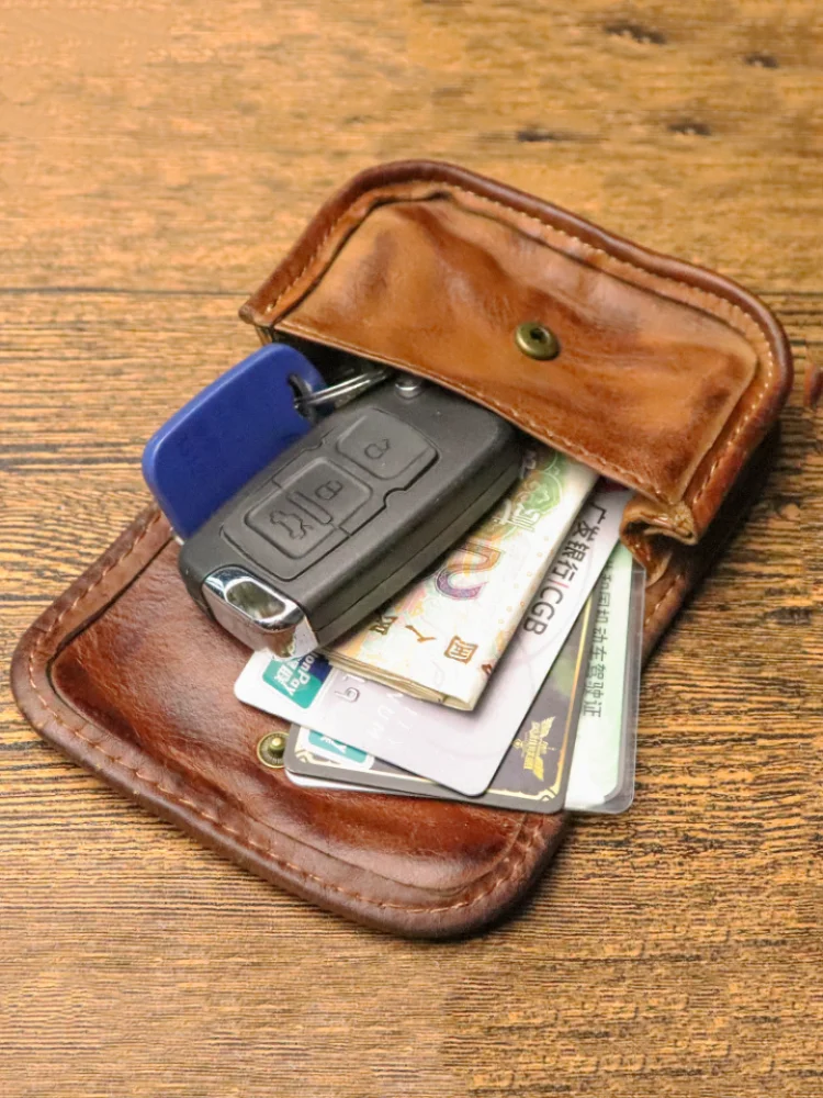 Portfele męskie z prawdziwej skóry Kieszeń na monety Zamek błyskawiczny Prawdziwy męski portfel skórzany z monetą Wysokiej jakości męska portmonetka Retro Cartera Short — zdjęcie 3