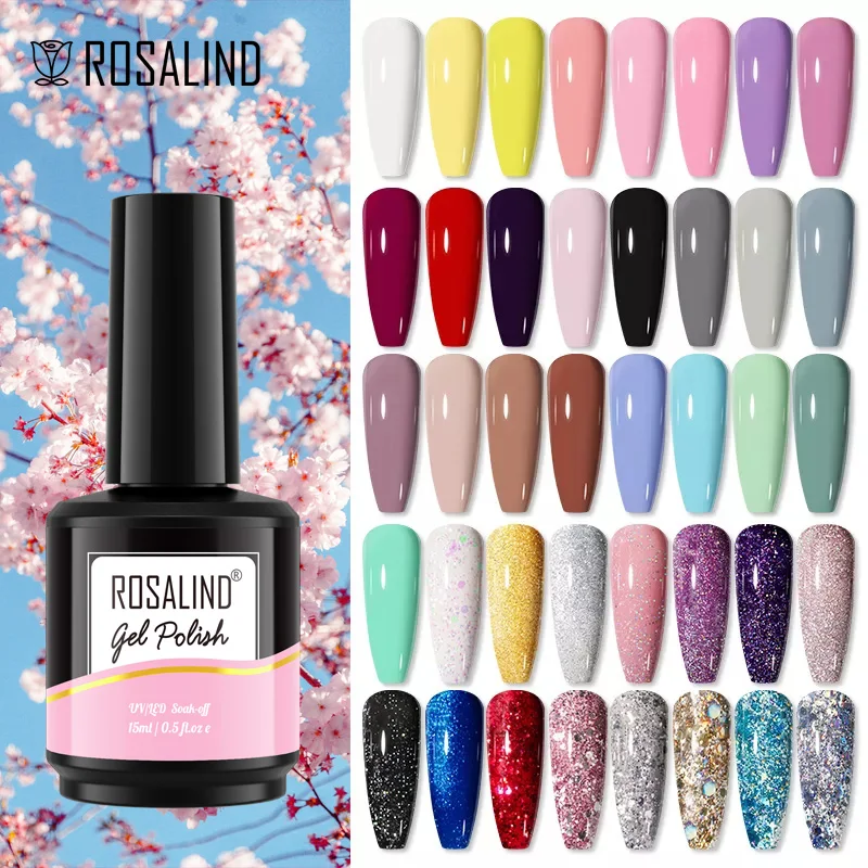 ROSALIND Gel smalto per unghie 40 colori Semi permanente Manicure Nail Art Gel vernici Base ibrida Top Coat per smalto Gel