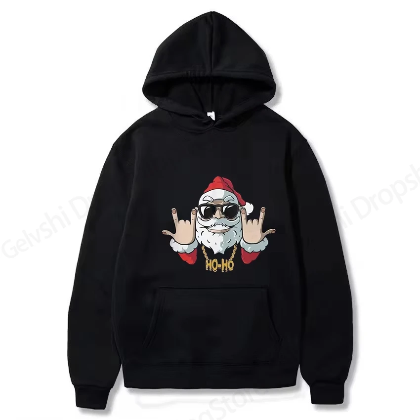 Christmas Hat Print Hoodies Men Women Fashion Christmas Hoodies Hip Hop Hoodies Sweatshirts Men's Clothing Santa Claus Sweats