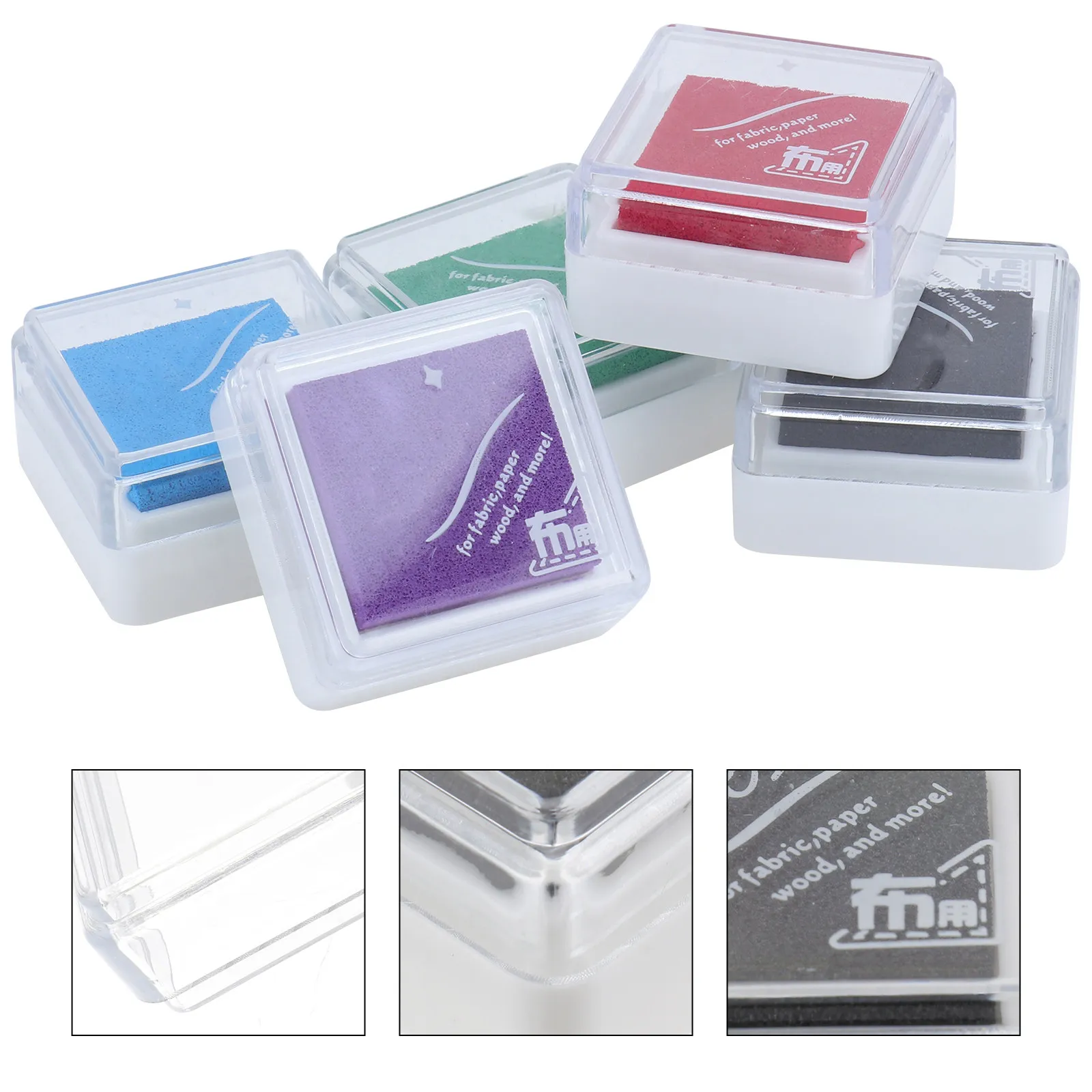 5Pcs Ink Pad Premium DIY Finger Stamp Set Quick Drying for Paper Wood Fabric Craft Making Ink Pad DIY Crafts Making Supply