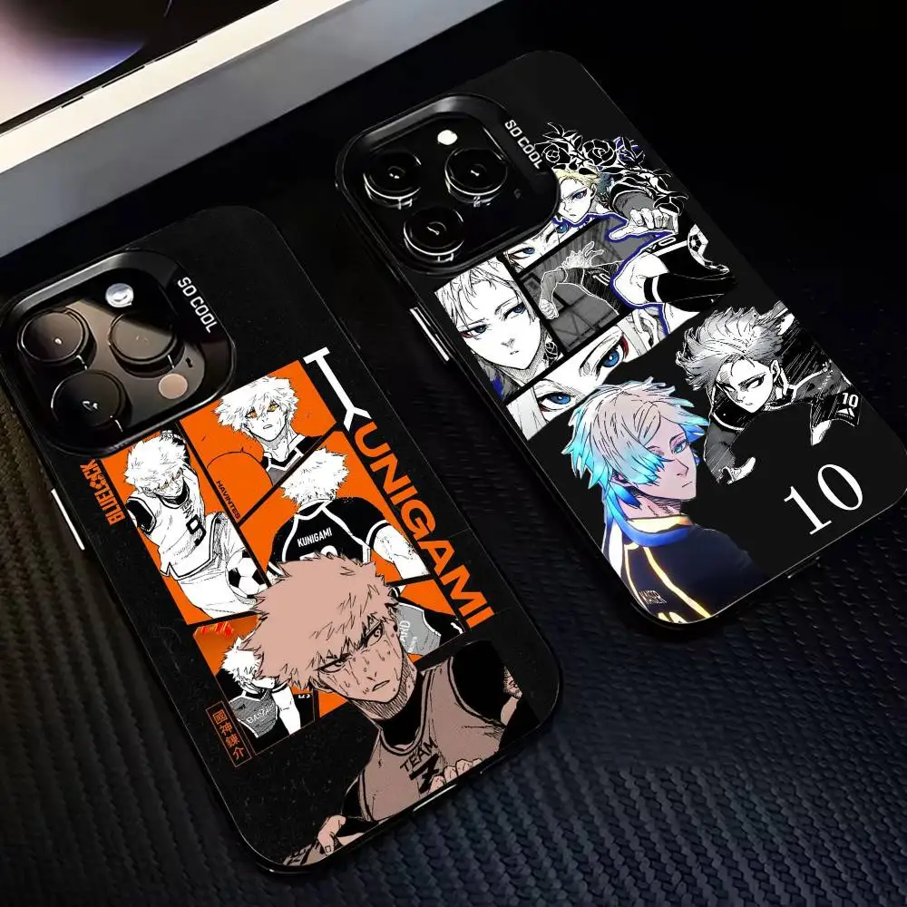 

Comics B-Blue L-Lock Phone Case For iPhone17,16,15,14,13,12,11,Pro,MAX White Matte Shockproof Cover