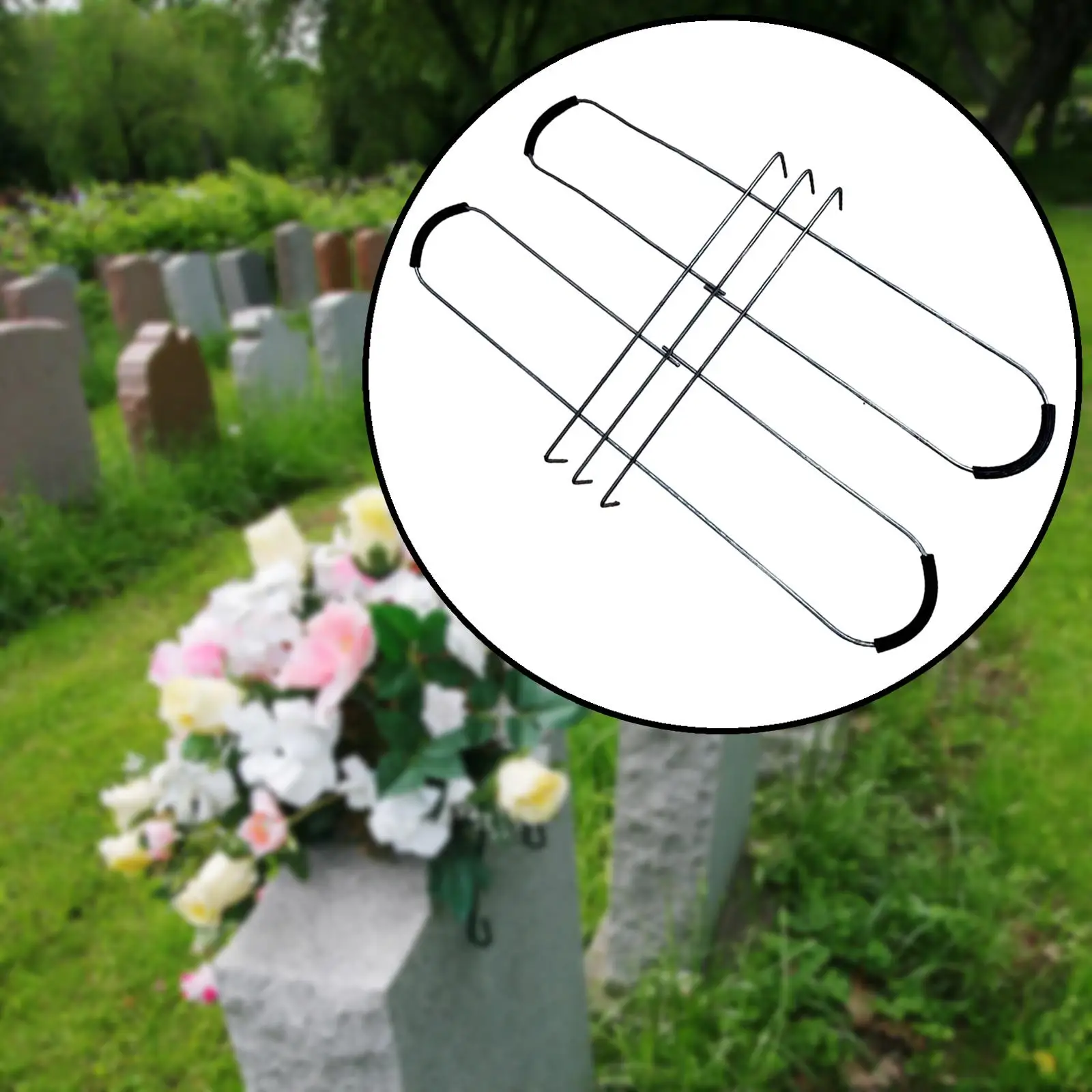 Headstone Flower Saddle Bendable Graves Saddle for Cemetery Outdoor Garden