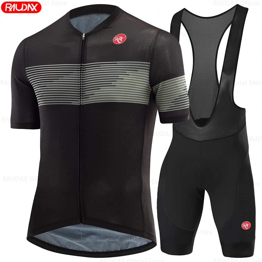 Newest Raudax Sports Team Cycling Clothing Breathable Short Sleeve Cycling jersey set Mallot Ciclismo Hombre Verano Triathlon