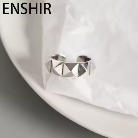 ENSHIR Geometry Smooth Rhombus Open Ring For Women Men Fashion Korean Jewelry Daily Gifts Wholesale