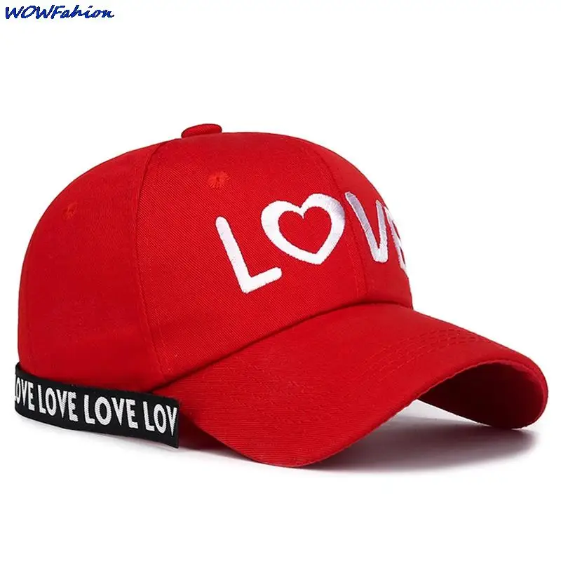 Trendy LOVE and R Letter Embroidery Couple Hat SPORT Letter Long Ribbon Baseball Cap Women Men Snapback Hip Hop Trucker Hats