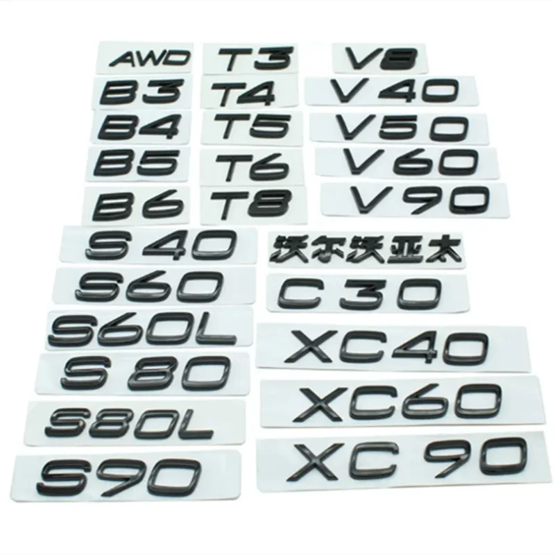 For Volvo Asia Pacific AWD T34568 B3456 V8 40 50 90 60 XC30 40 60 90 S4060L80L90 displacement car rear modification sticker