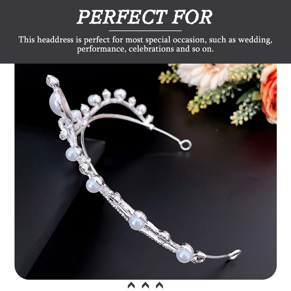 

Bridal Rhinestone Pearl Tiara Wedding Crown for Girls Elegant Bride Headband Bride Tiara Decorative Headdress Wedding Crown