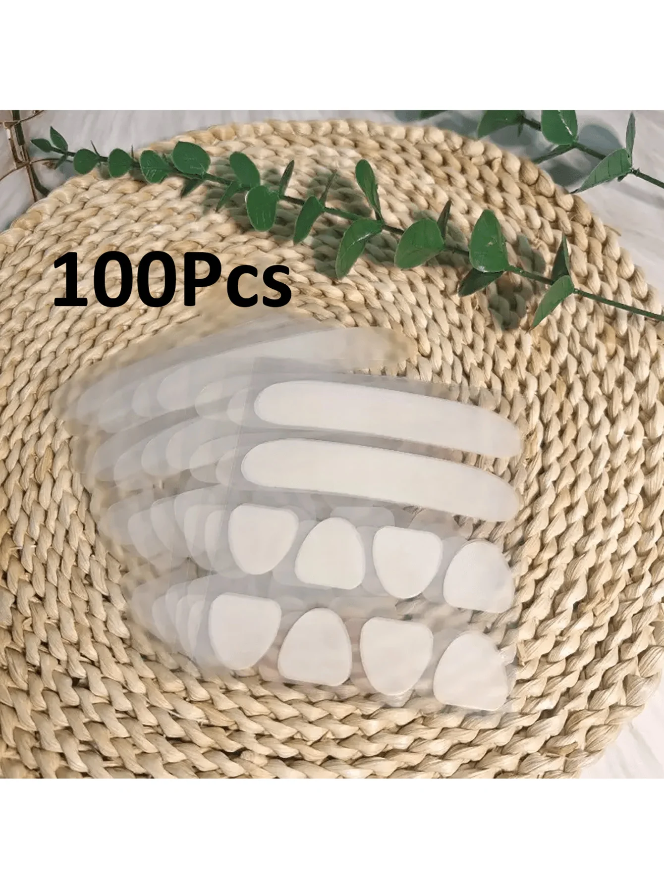 100 Pieces Transparent Facial Lifting Tape - Reusable Silicone Adhesive Patches for Facial Support image 2