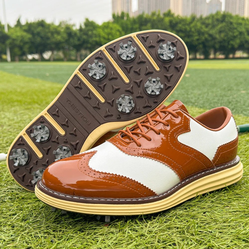Golf Shoes for Men Anti-slip Spiked Sole Comfortable Breathable Golf Sneakers Outdoor Sports Golf Footwear for Golfer 39-48 - view 2