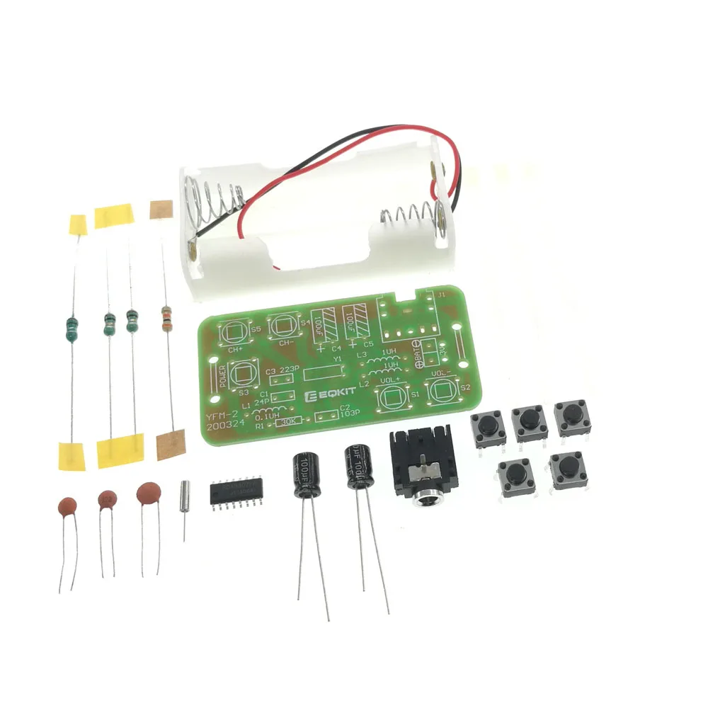 76-108MHz FM Stereo Radio DIY Kit Wireless FM Receiver Module Frequency Modulation Electronics Soldering Practice Project