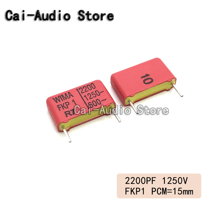 2PCS/5PCS/10PCS/Lot Brand NEW Germany WIMA FKP1 1250V 2200PF 1250V 222  0.0022UF Film Capacitor 1250v2200pf 222 Pitch 15mm 10%