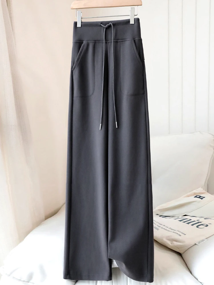 

Thiened Windproof Fce Yoga Pants Women's Casual Drapey Wide Leg Sweatpants High Waist Korean Sle Long Pants