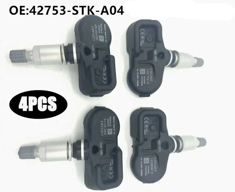 

4pcs 315mhz New Tire Pressure Sensor 42753-stk-a04 For Acura Mdx Tsx Rdx Pilot 2007-2015 Pmv-107g 42753stka02 42753stka03