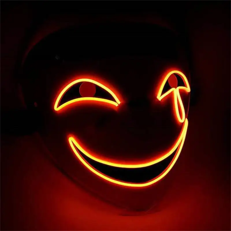 قناع ضوء LED للهالوين ، 5 ألوان ، ضوء موحد ، ضوء ناعم ، تصميم فريد ، مريح للارتداء ، مهرج مخيف ، عرض