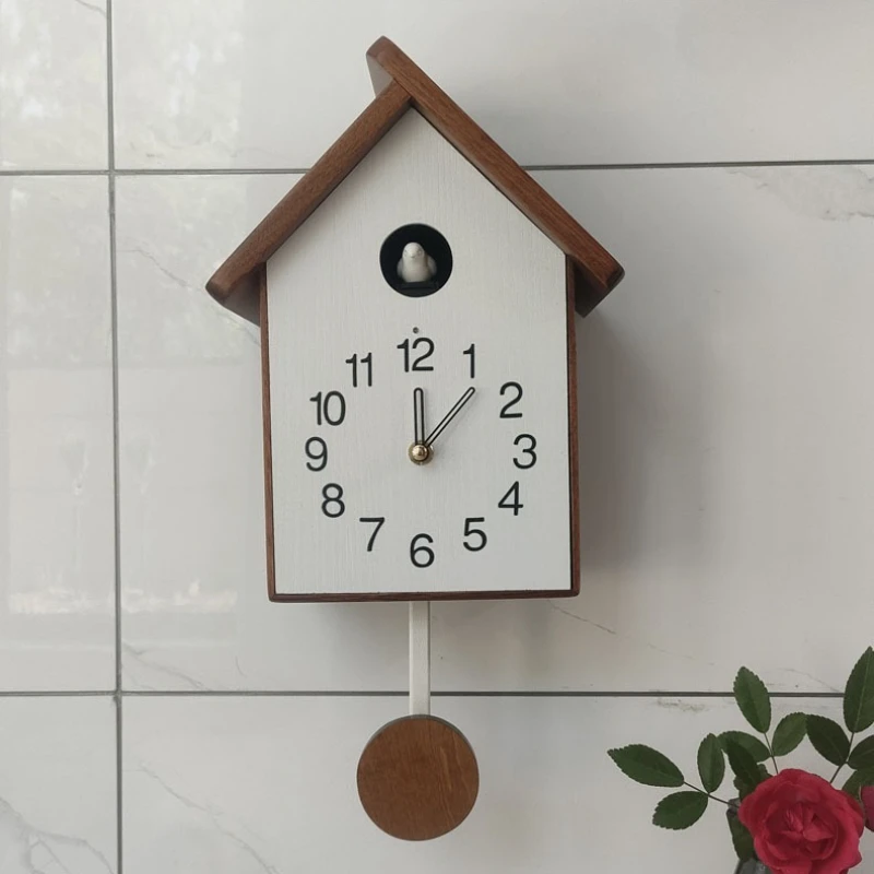 

Nordic Wall Clocks Minimalist Modern Wooden Clock Aesthetic Design Cuckoo Clocks Children Bedroom Creative Interior Ornament