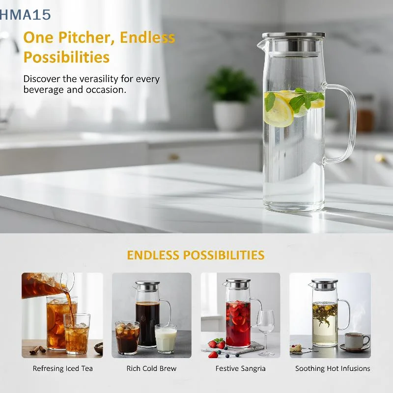【YA】Glass Beverage Pitcher 1L/ - огляд і ціна Coffee Ya Tea Ya