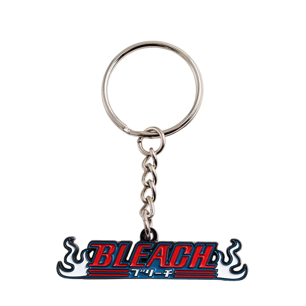 Anime Bleach Logo Schlüsselanhänger Metall-Emaille Schlüsselring Kurosaki Ichigo Zubehör Rucksackanhänger Autoschlüsselhalter Cosplay Schmuck für Fans – Detail 4