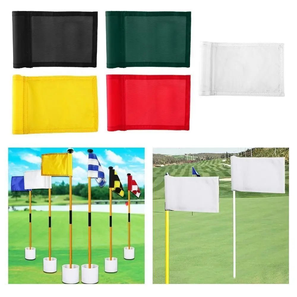 Portable Solid Color Golf Putting Green Flags Golf Supplies Outdoor Sports Golf Flagstick Nylon Durable Monochrome Flag