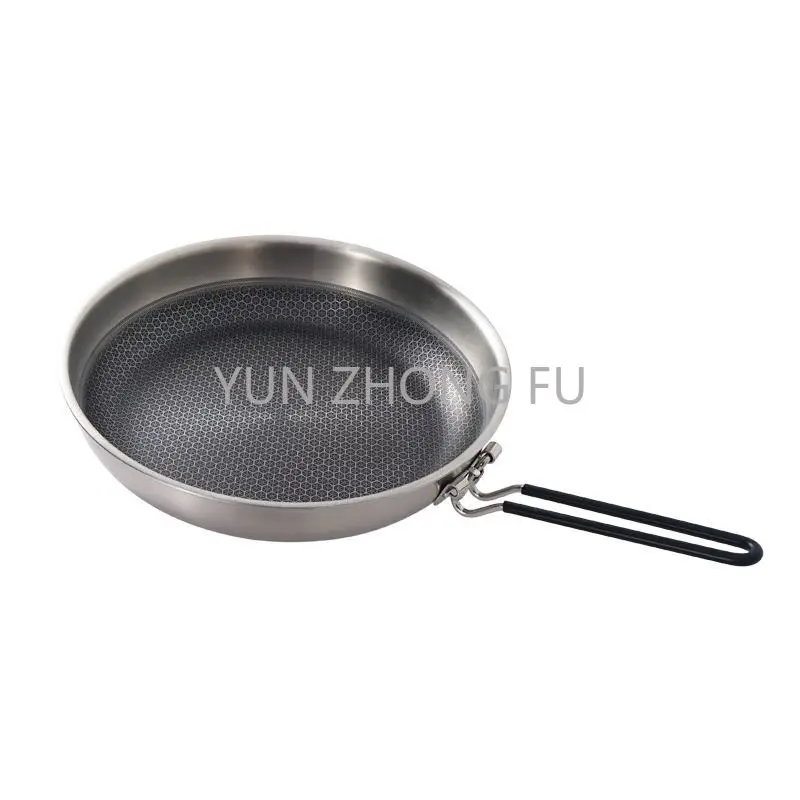 

Outdoor 304 Stainless Steel Folding Wok Non-Stick Pan Camping Barbecue Fry Pan Household Induction Cooker Camping Gas Stove