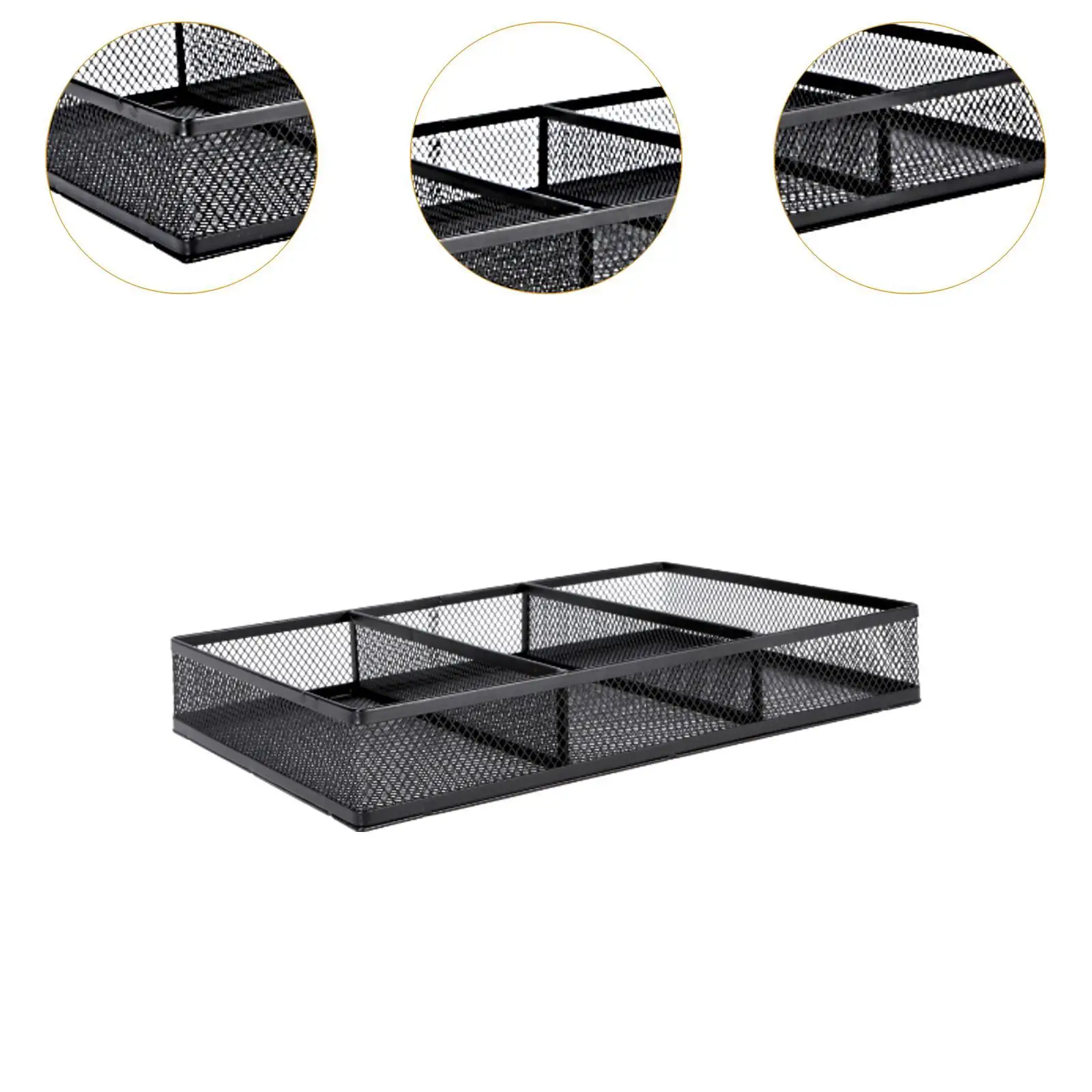Desk Drawer Organizer Tray Versatile Organizer Convenient Simple Metal Portable Storage Box Mesh Desk Storage Tray for Home Desk