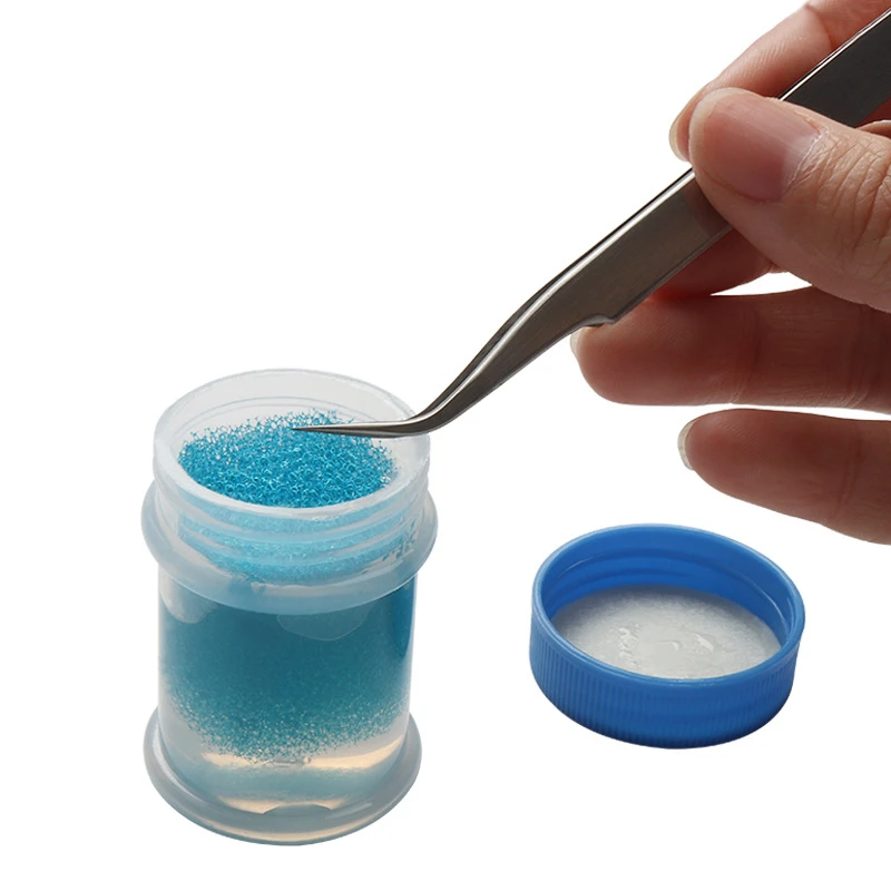 40ml Tweezers Cleaner Plastic Bottle Eyelash Extension Tweezers Cleaning Solution Sponge Eyelash Glue Remover Tweezer Clean Tool