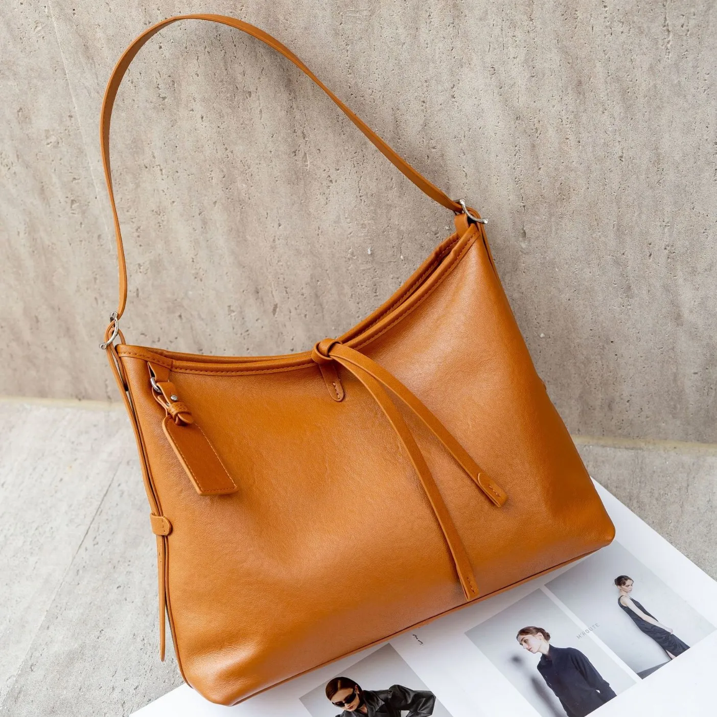 

Женская сумка через плечо из воловьей кожи растительного дубления в стиле ретро, простая модная сумка для покупок, классическая