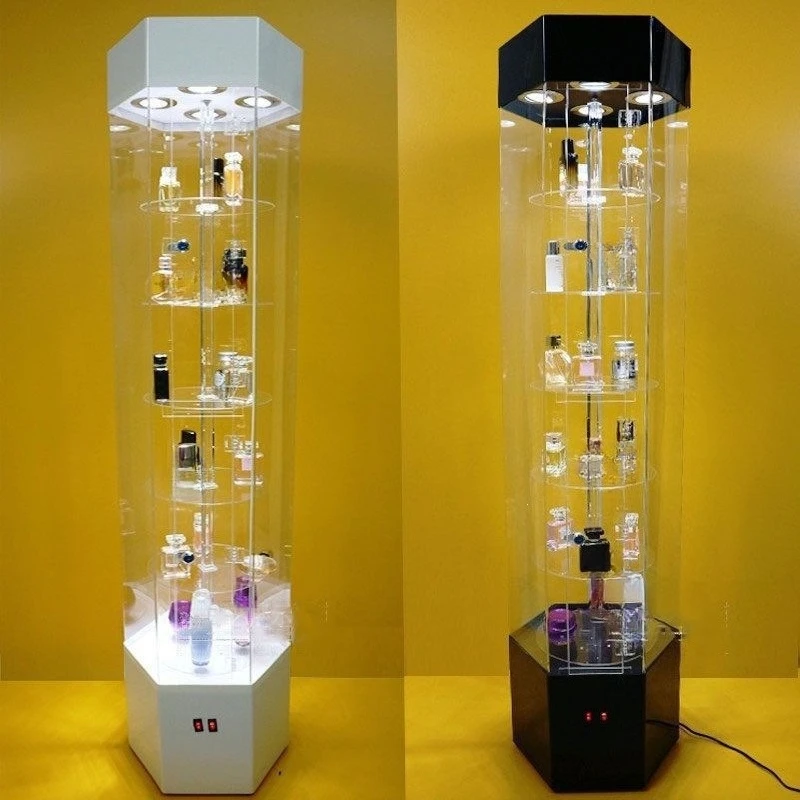 Acrylic Cosmetics Transparent Display Cabinet Gifts Jewelry Perfume Watch Samples Rotary Display Stand