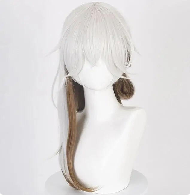 Wigs Synthetic Long Straight White Brown Mixed Cosplay Hair Heat Resistant Wig for Party